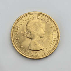 Goldmünze Sovereign 1963 - Großbritannien, Elisabe