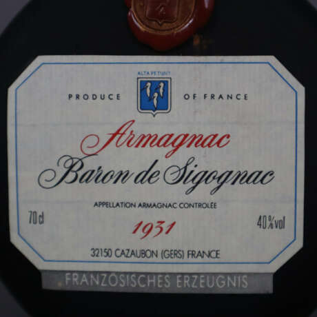 Armagnac - Baron de Sigognac, 1949, Domain de Coul - Foto 3