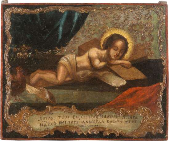 A LARGE AND RARE ICON SHOWING CHRIST 'THE NEVER SLEEPING EYE' - photo 1