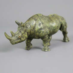 Nashorn - Wiener Bronze, Kaltnadelbemalung, natura