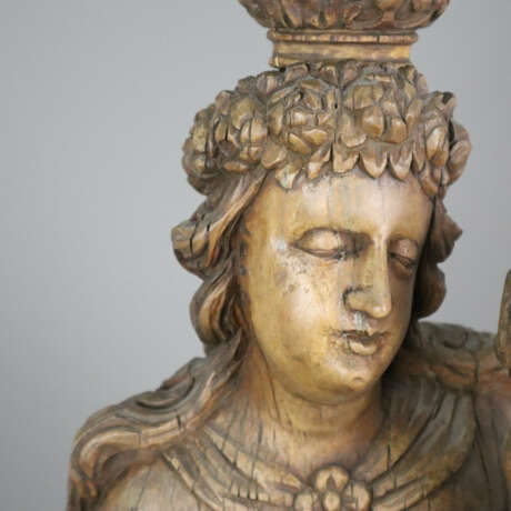 Große Holzfigur Madonna mit Kind - 18./19. Jh., Ho - Foto 7