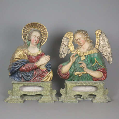 Maria und Erzengel Gabriel als Altarfiguren - wohl - photo 1