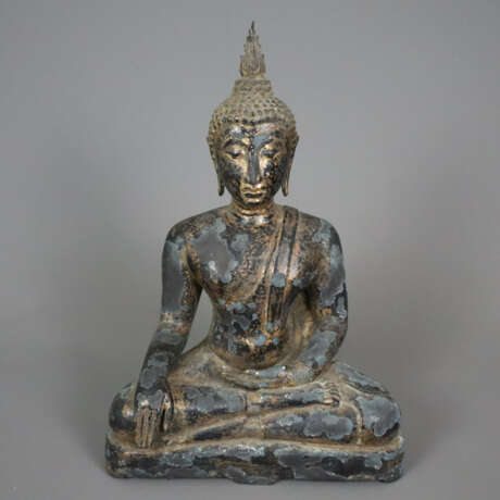 Buddha Maravijaya - Thailand, Bronze, Goldlackfass - photo 1