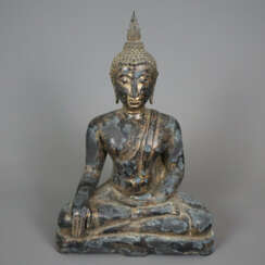 Buddha Maravijaya - Thailand, Bronze, Goldlackfass