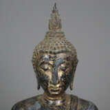 Buddha Maravijaya - Thailand, Bronze, Goldlackfass - photo 2