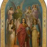 A MONUMENTAL ICON SHOWING THE SEVEN ARCHANGELS FROM A CHURCH ICONOSTASIS - фото 1