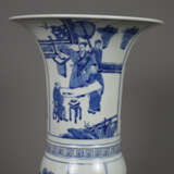 Blau-weiße Gu-förmige Vase - China, ausgehende Qin - photo 3