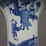 Blau-weiße Gu-förmige Vase - China, ausgehende Qin - photo 6