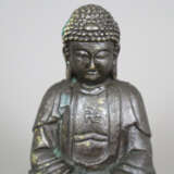 Figur des Buddha Amitabha - China, Metallguss dunk - фото 3