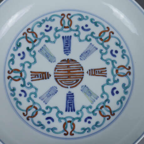 Doucai-Schale mit Shou-Motiven - China, Marke und - Foto 2