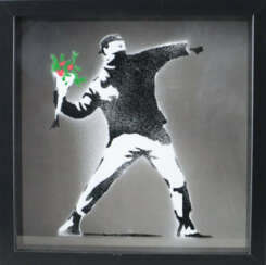 Banksy - "Dismal Shadow Box" mit "Blumenwerfer"-Mo