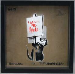 Banksy - "Dismal Shadow Box" mit "Welcome to Hell"