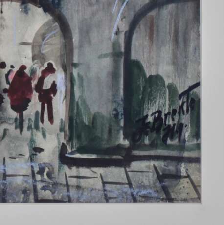 Janis Brekte. Aquarelle Old Riga. Wash and watercolor on paper 20th century - photo 2