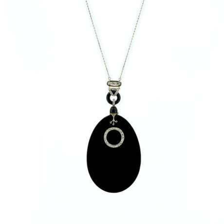 ONYX-DIAMOND-PENDANT-NECKLACE - photo 1