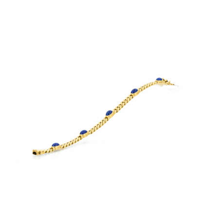 LAPIS-LAZULI-CURB-CHAIN-BRACELET - фото 1