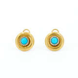 TURQUOISE-DIAMOND-EAR-STUD-CLIPS - photo 1