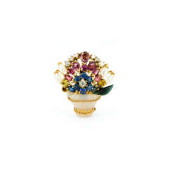 GEMSTONE-DIAMOND-BROOCH