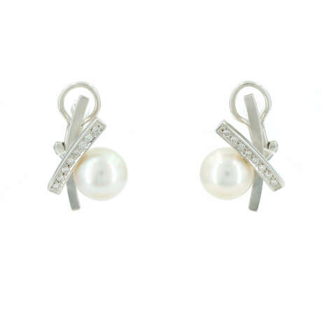 PEARL-DIAMOND-SET: RING, PENDANT AND CLIP-STUD-EARRINGS - фото 11