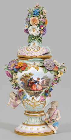 Potpourri-Deckelvase mit Blumendekor - photo 1
