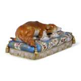 Inkwell Catherine II&rsquo;s Beloved Dog Jacob Petit 1840 Hand Painted Rococo Late 19th century - photo 5