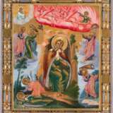 A FINE ICON DEPICTING THE PROPHET ELIJAH, HIS LIFE IN THE DESERT AND HIS FIERY ASCENSION TO HEAVEN - photo 1