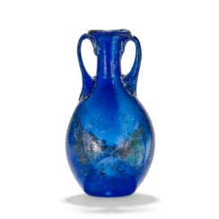 A ROMAN BLUE GLASS AMPHORISKOS