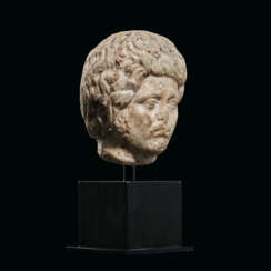 A ROMAN MARBLE HEAD OF A BARBARIAN