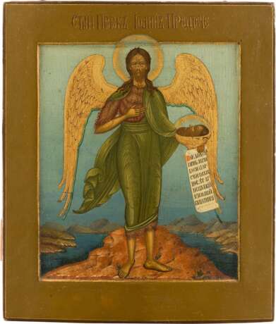 A SMALL ICON SHOWING ST. JOHN THE FORERUNNER, ANGEL OF THE DESERT - photo 1
