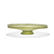 A ROMAN OLIVE GREEN GLASS DISH - Now at the auction