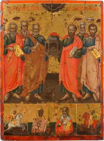 AN ICON SHOWING THE APOSTLES AND SELECTED SAINTS - photo 1