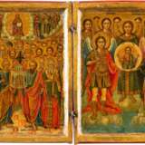 A RARE DIPTYCH IN THE FORM OF A BOOK SHOWING A SELECTION OF SAINTS AND THE SYNAXIS OF THE ARCHANGELS - photo 1