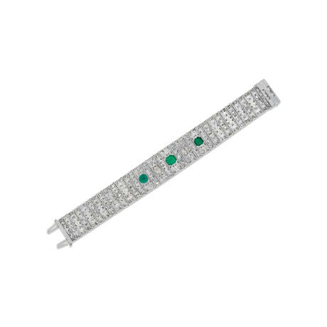 DREICER & CO. ART DECO EMERALD AND DIAMOND BRACELET - Foto 3