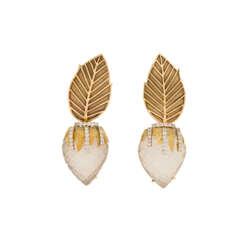 TIFFANY & CO., ANGELA CUMMINGS ROCK CRYSTAL AND DIAMOND ACORN EARRINGS