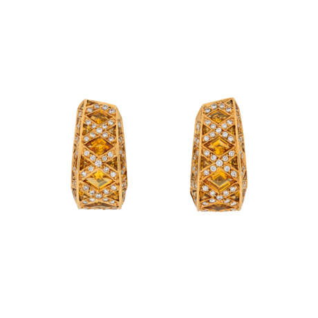 NO RESERVE | CITRINE AND DIAMOND EARRINGS - Foto 1