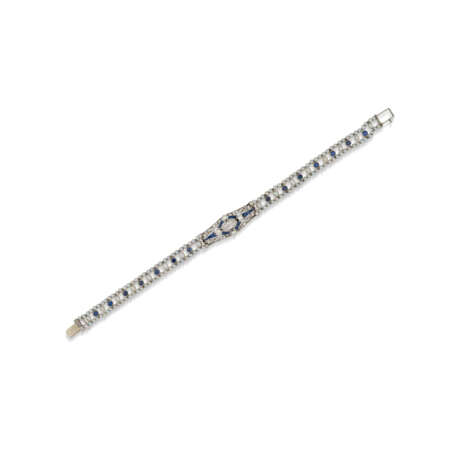 CARTIER ART DECO SEED PEARL, SAPPHIRE AND DIAMOND BRACELET - photo 1