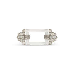 CARTIER ART DECO ROCK CRYSTAL AND DIAMOND BROOCH