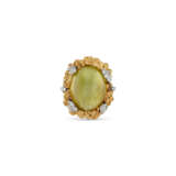 CAT'S EYE CHRYSOBERYL AND DIAMOND RING - photo 2