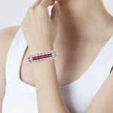 RAYMOND YARD ART DECO RUBY AND DIAMOND BRACELET - photo 2