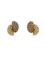 RENÉ BOIVIN SAPPHIRE AND DIAMOND EARCLIPS