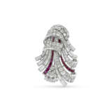 TRABERT & HOEFFER MAUBOUSSIN RUBY AND DIAMOND BROOCH - photo 1