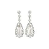 NATURAL PEARL AND DIAMOND EARRINGS - Foto 1