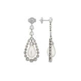 NATURAL PEARL AND DIAMOND EARRINGS - Foto 3