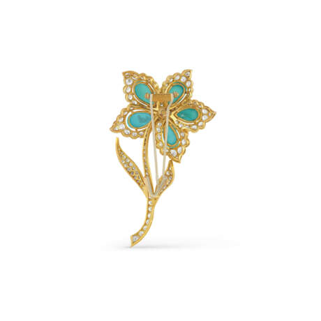 VAN CLEEF & ARPELS MID-20TH CENTURY SET OF TURQUOISE AND DIAMOND JEWELLERY - photo 3