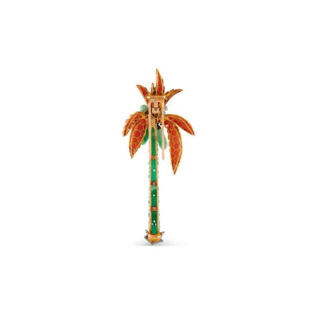 NO RESERVE | CARTIER JADE, CORAL AND DIAMOND PALM TREE CLIP-BROOCH - photo 3