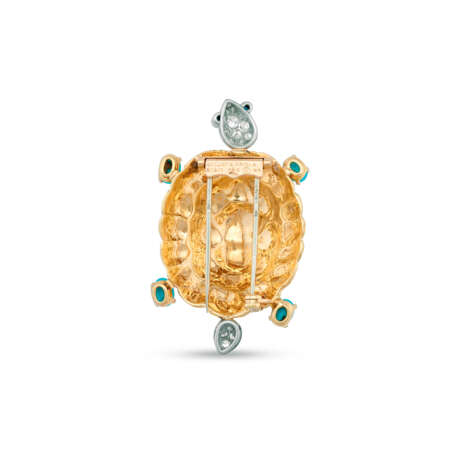 NO RESERVE | VAN CLEEF & ARPELS MID-20TH CENTURY TURQUOISE AND DIAMOND TURTLE BROOCH - photo 3