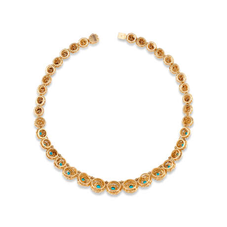 VAN CLEEF & ARPELS MID-20TH CENTURY TURQUOISE AND DIAMOND NECKLACE - photo 3