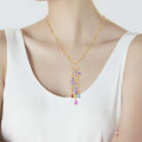 BULGARI COLOURED SAPPHIRE AND DIAMOND 'FLORA' NECKLACE - photo 2