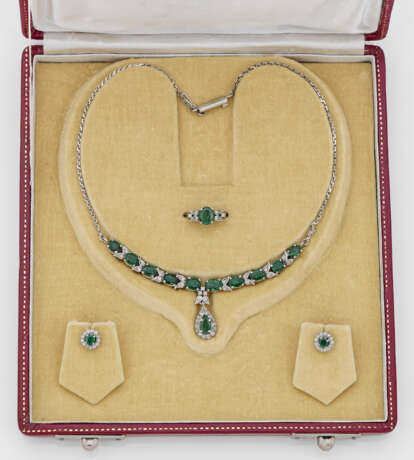 Elegantes Smaragd-Diamant-Parure - Foto 1