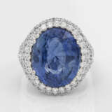 Spektakulärer Juwelenring mit einem royalblauen Burmasaphir - Foto 2