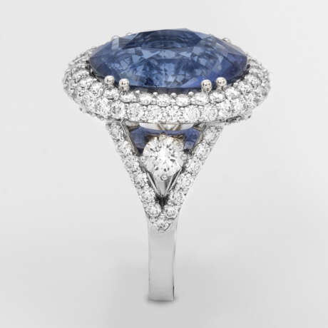 Spektakulärer Juwelenring mit einem royalblauen Burmasaphir - Foto 4